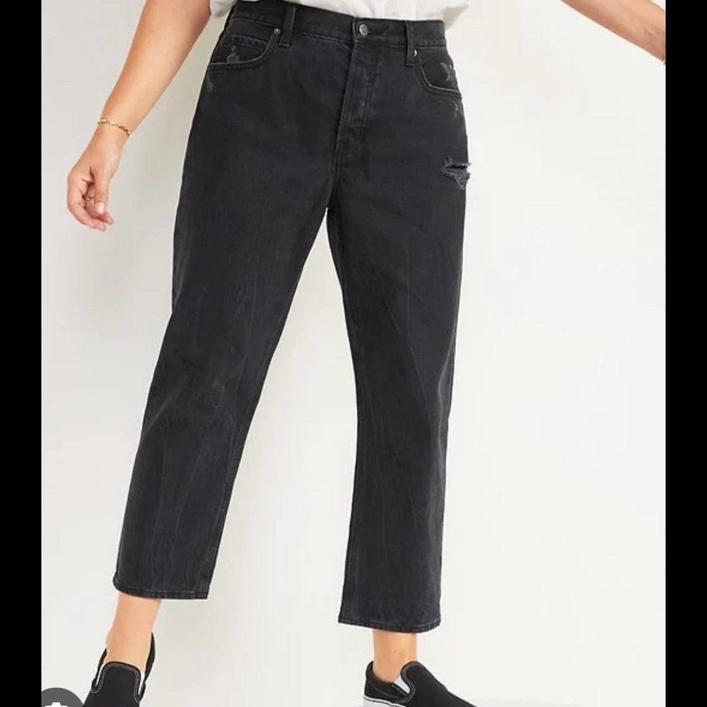 old navy high rise slouchy straight secret slim pockets size 14